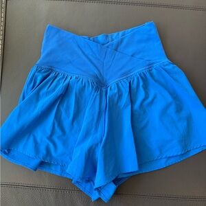 Aerie Vibrant Blue Athletic Crossover Shorts, Size Small